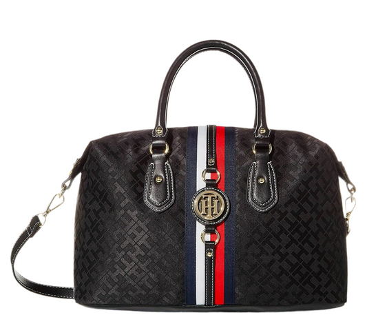 Bolso Mediano TH, negro estampado
