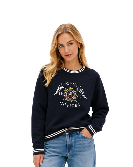Sudadera TH con estampado bordado