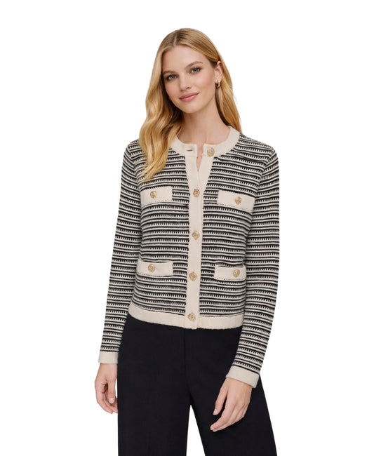 Sueter Karl Lagerfeld rayas con botones