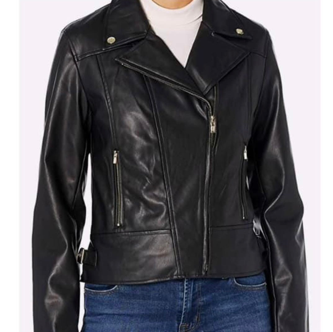 Jacket TH Mujer cuero negro