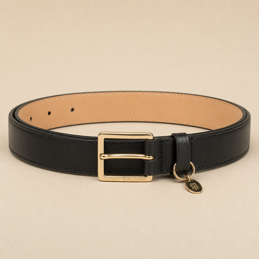 Faja TH negro con dorado detalle colgante