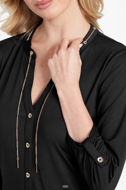 Blusa Guess manga larga Negro con cadena