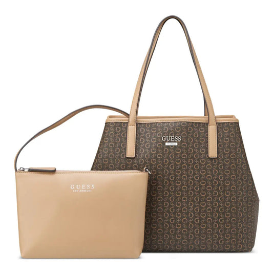 Bolso Guess Café grande con Cosmétiquera