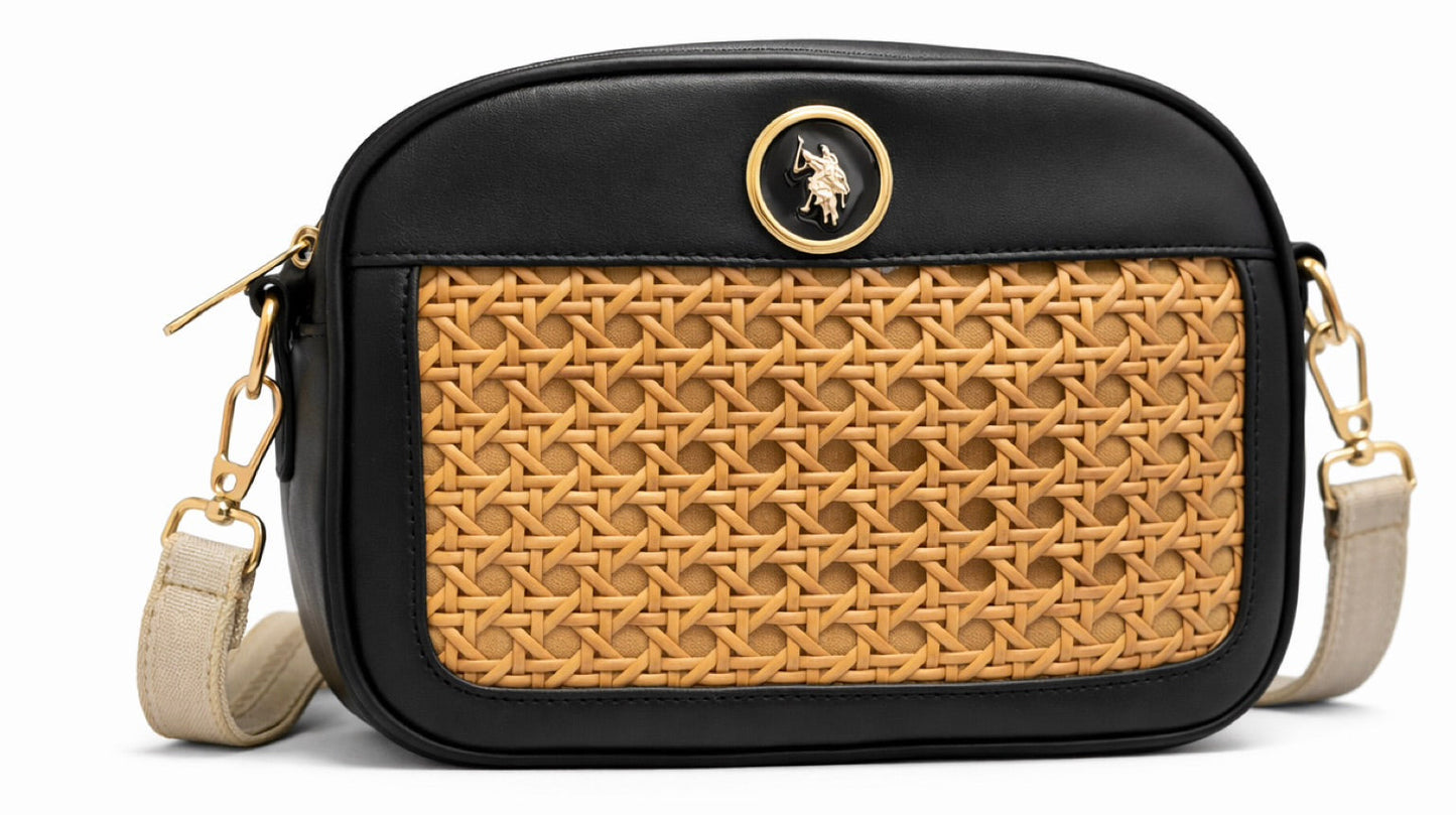 Bolso U.S polo negro con detalles cafés