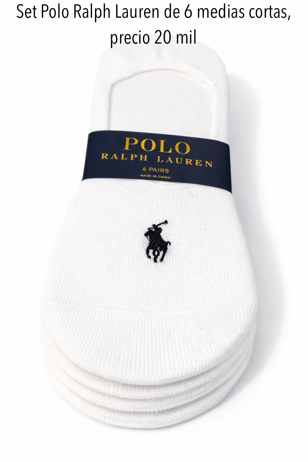 Medias Ralph Lauren blancas cortas 6 pares