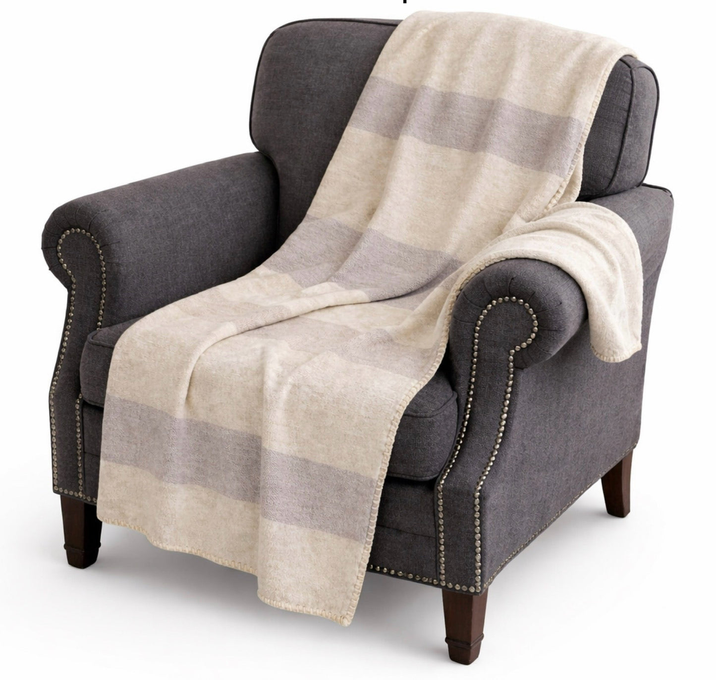 Frazada Guess decorativa beige con gris
