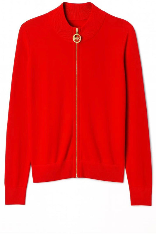 Suéter MK con zipper rojo