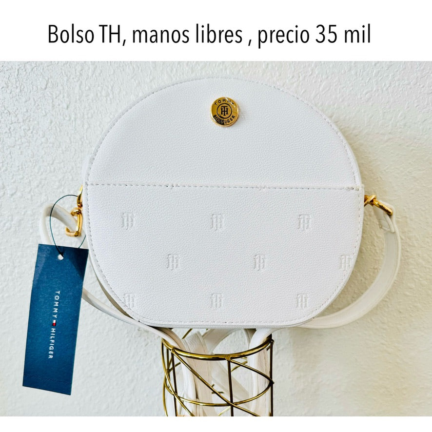 Bolso Manos Libres TH redondo blanco mujer