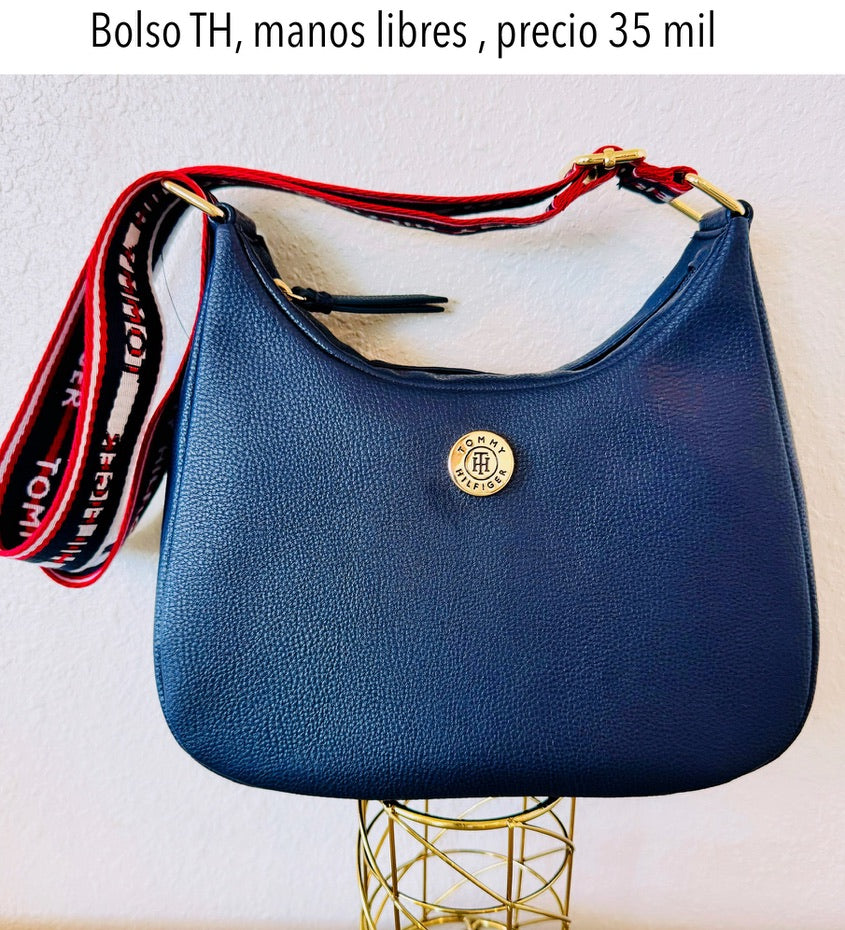 Bolso Manos Libres TH azul tira de colores mujer