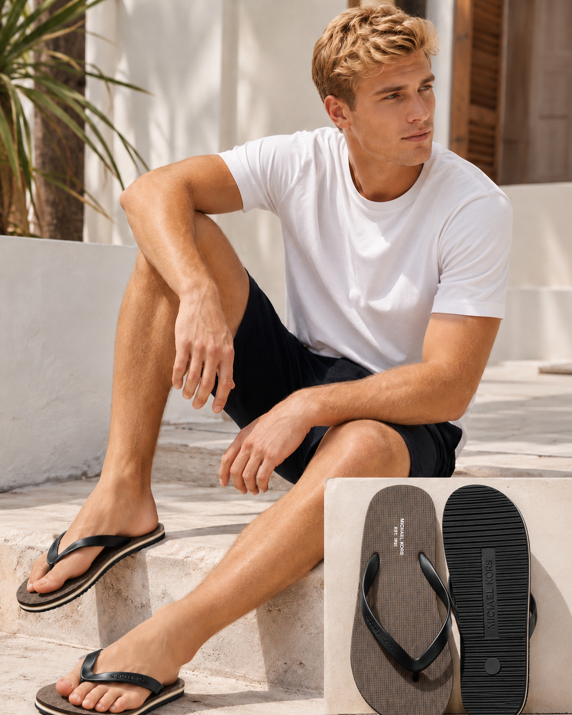 Sandalias MK hombre cafe