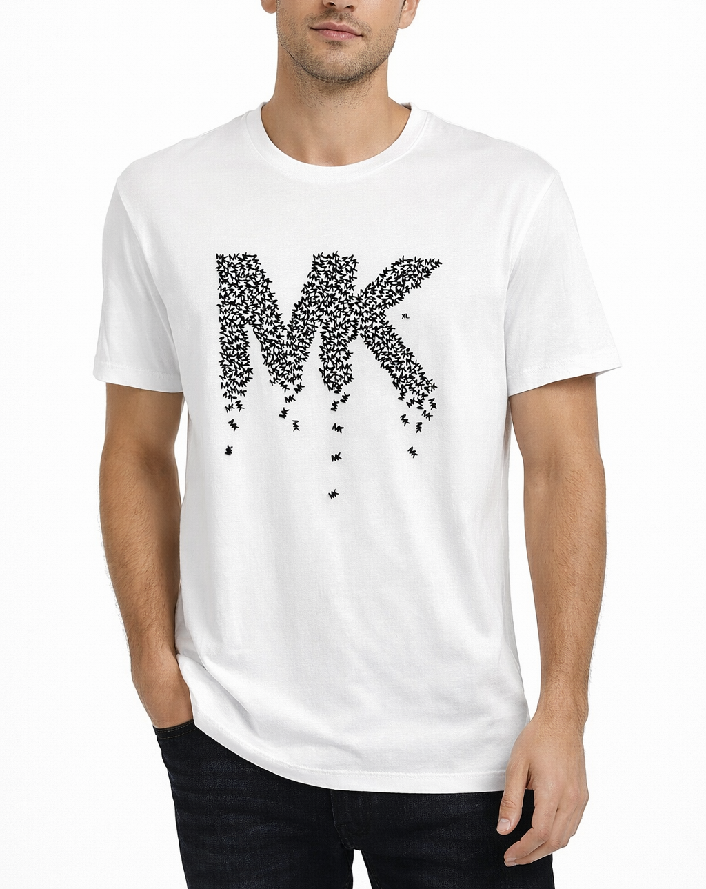 Camiseta MK blanca con estampado