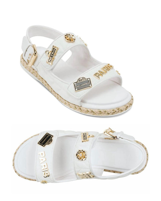 Sandalias Karl Lagerfeld blancas con detalles tipo pines