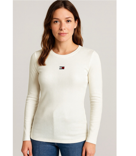 Blusa TH blanca manga larga