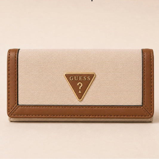 Billetera Guess beige y café
