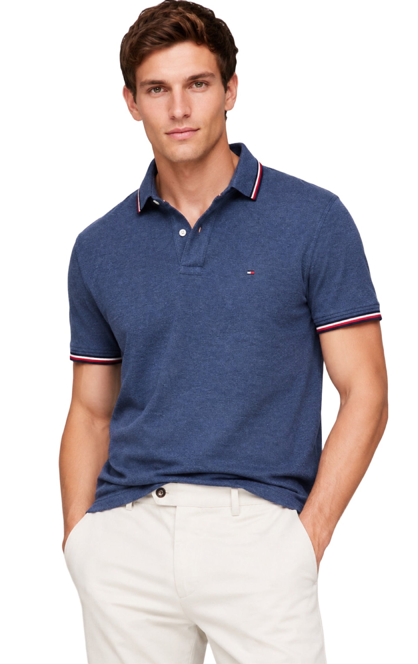 Camisa TH tipo polo azul