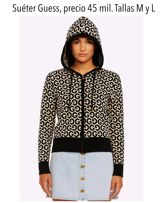 Suéter Guess negra con letras