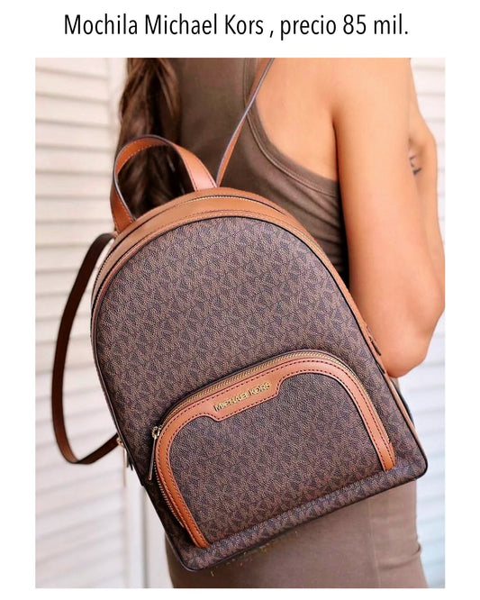 Mochila MK cafe estampado mujer