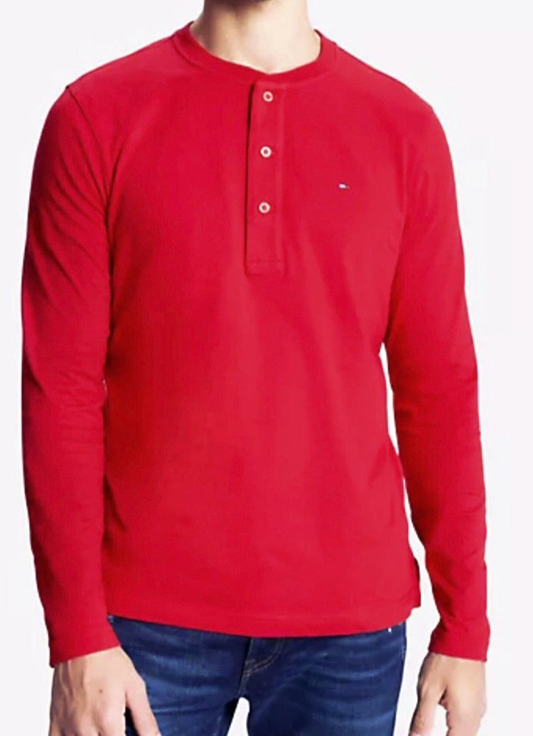 Camisa TH rojo manga larga con botones