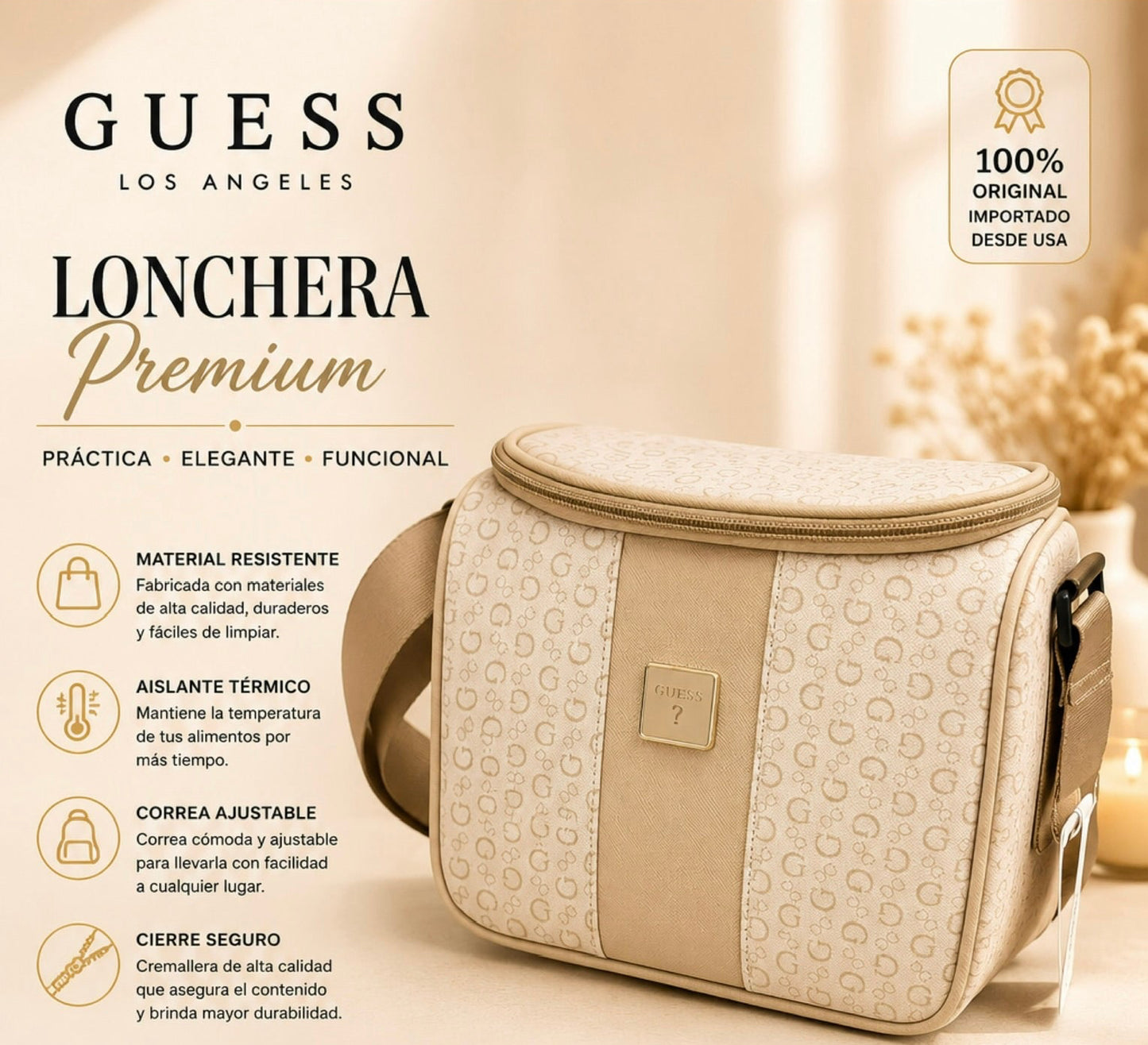 Lonchera Termica Guess beige