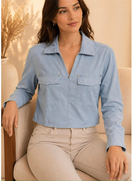Blusa MK mezclilla