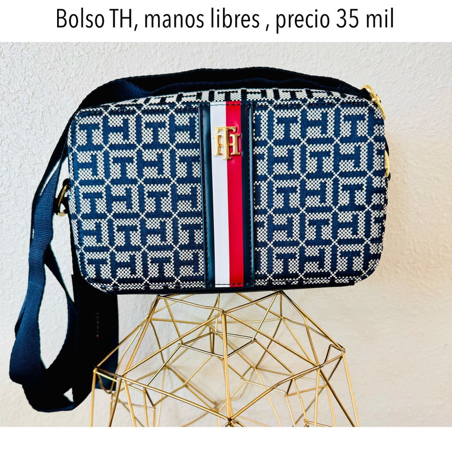 Bolso Manos Libres TH azul estampado bandera mujer