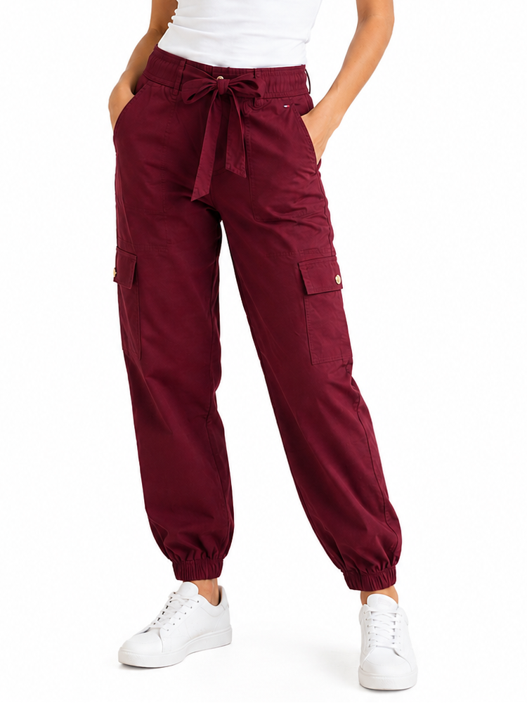 Pantalón TH mujer tipo Jogger vino
