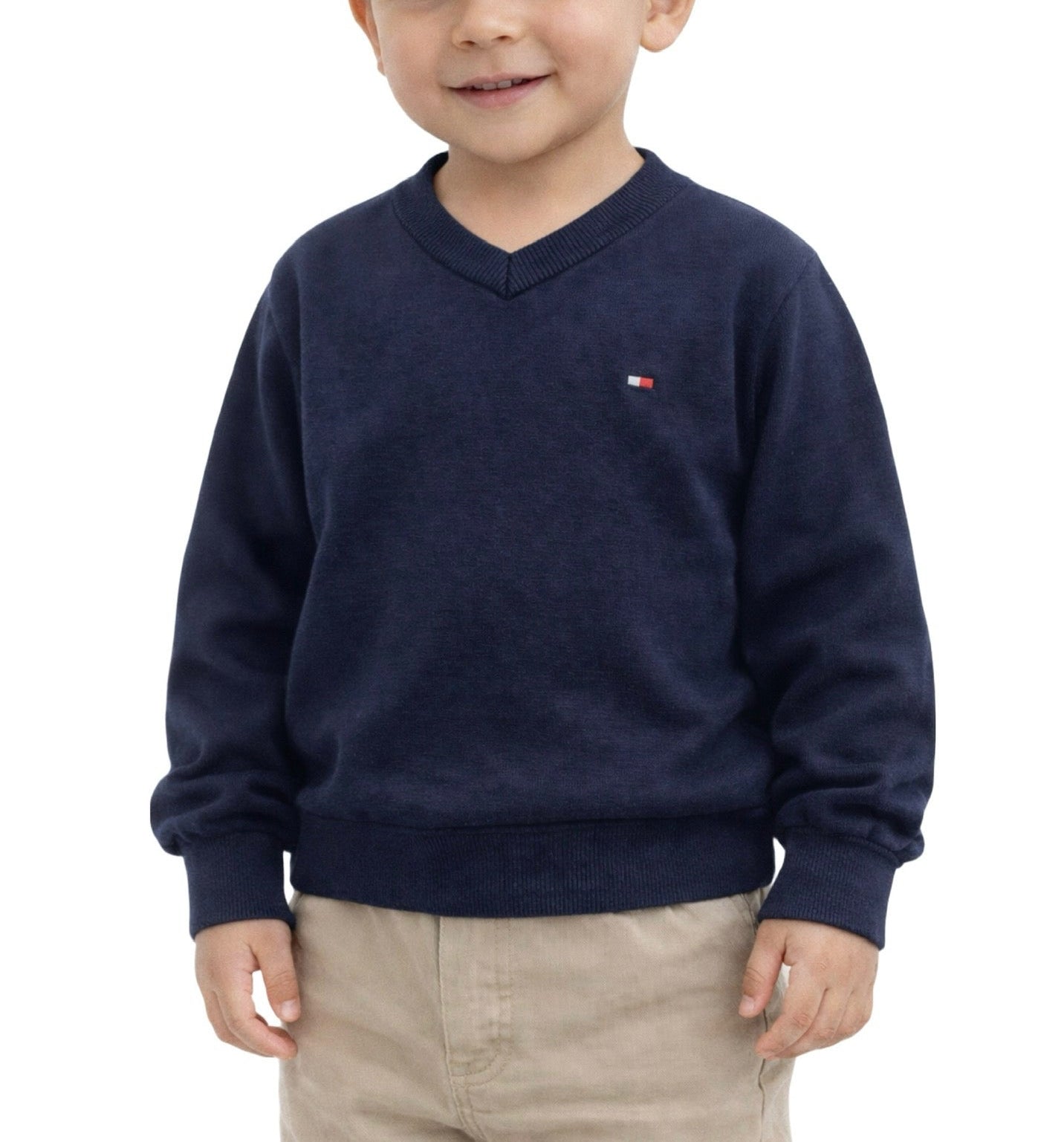 Sueter TH azul cuello V niño