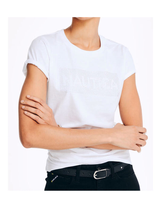 Blusa Nautica blanco brillantes mujer