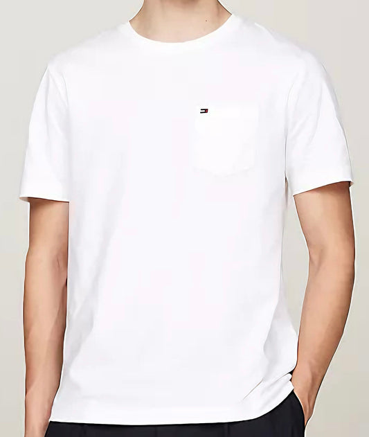 Camiseta TH blanco con bolsillo hombre