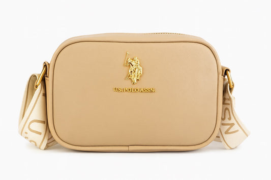 Bolso U.S Polo ASSN dorado con detalle en tira