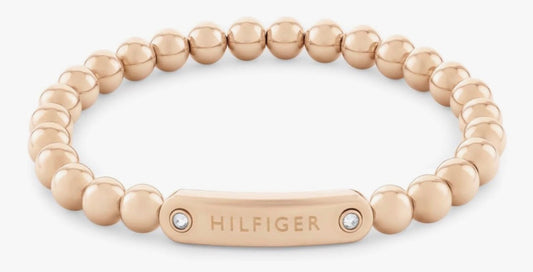 Pulsera TH elástica mujer oro rosa