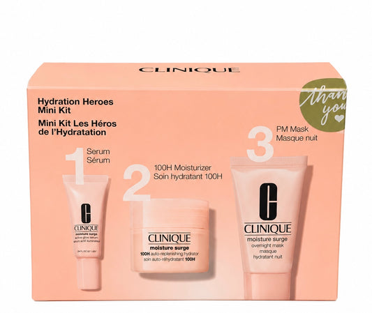 Mini kit Clinique serum, hidratante y mascarilla de noche