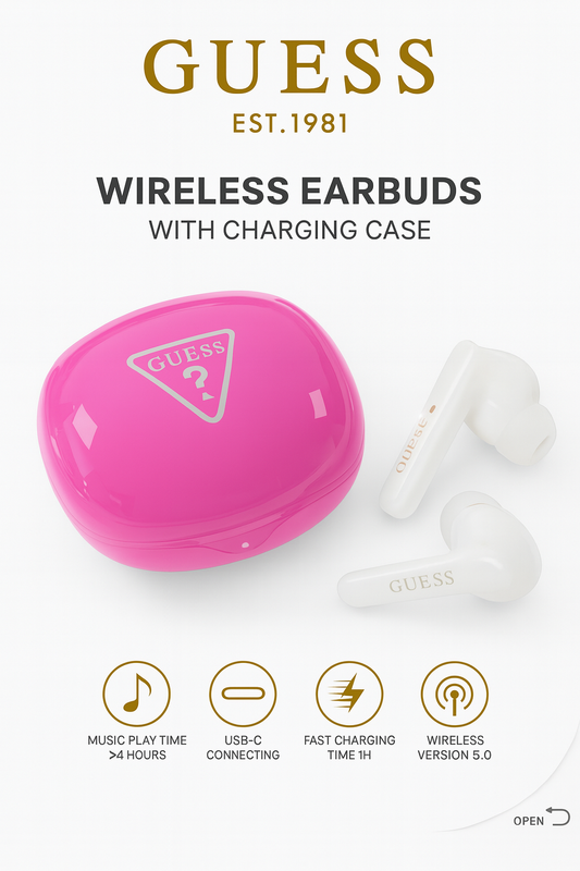 Audífonos Bluetooth Guess rosados