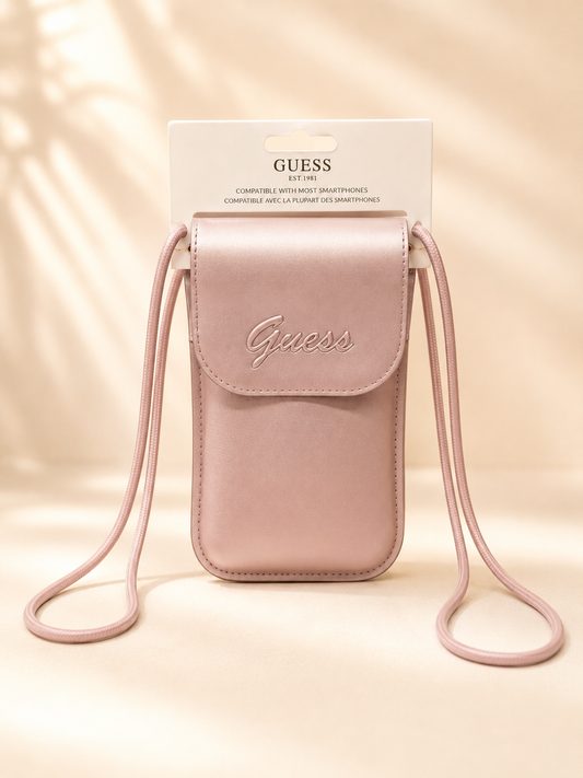Porta Celular Guess Rosa metalizado