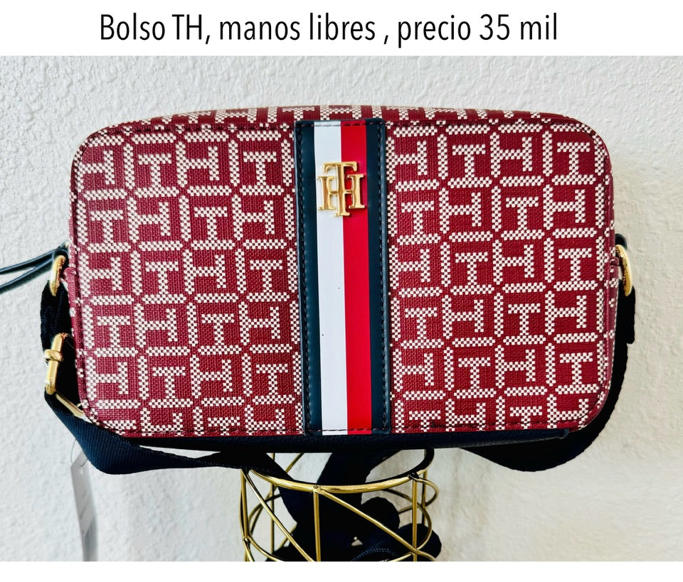 Bolso Manos Libres TH rojo estampado mujer