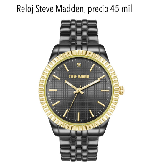 Reloj TH Hombre Steve Madden negro con dorado