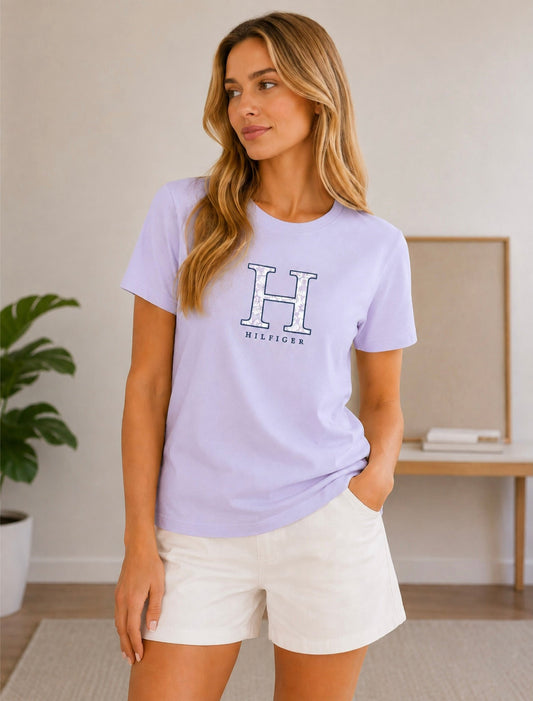 Blusa TH lila con estampado