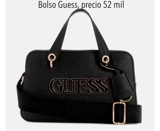 Bolso Manos Libres mediano Guess negro con dorado