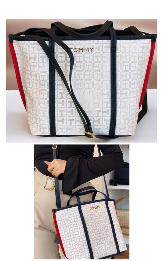 Bolso TH Blanco y azul