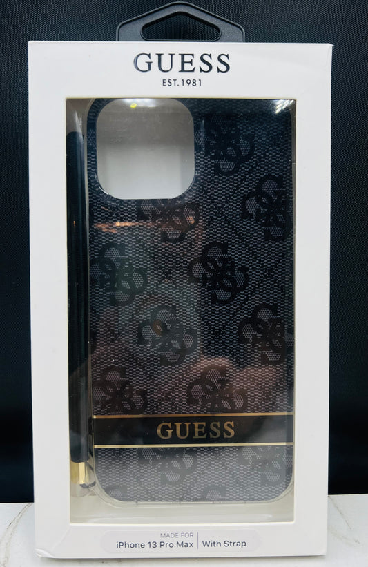 Estuche Guess Negro estampado