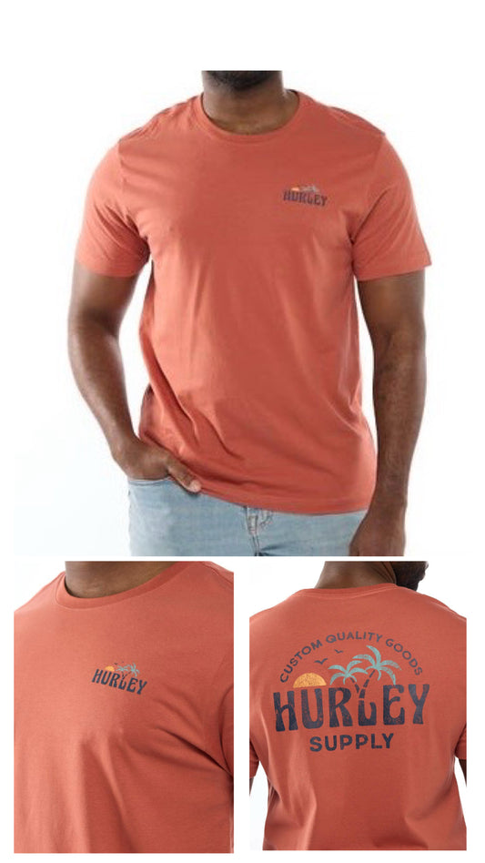 Camiseta Hurley color terracota con estampado en espalda