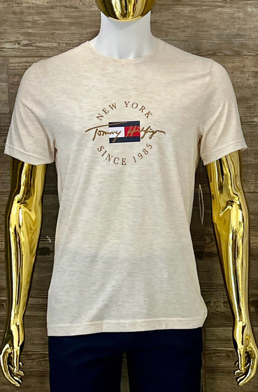 Camiseta TH beige con estampado