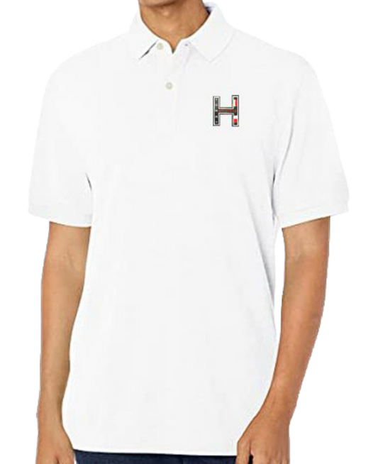 Camiseta TH tipo polo en blanco con estampado