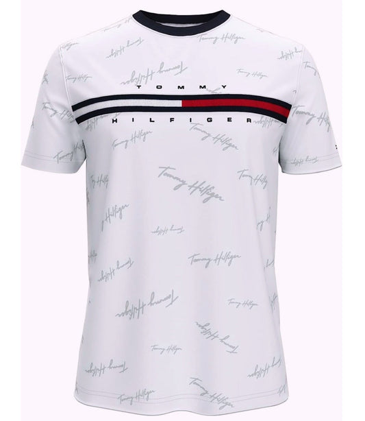 Camiseta TH en blanco estampada firmas