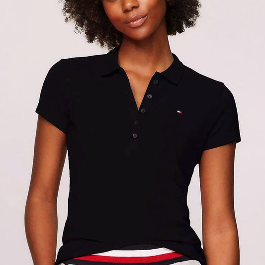 Blusa TH tipo polo negro