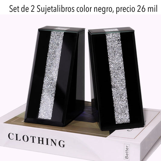 Set de 2 sujeta libros en diamante triturado