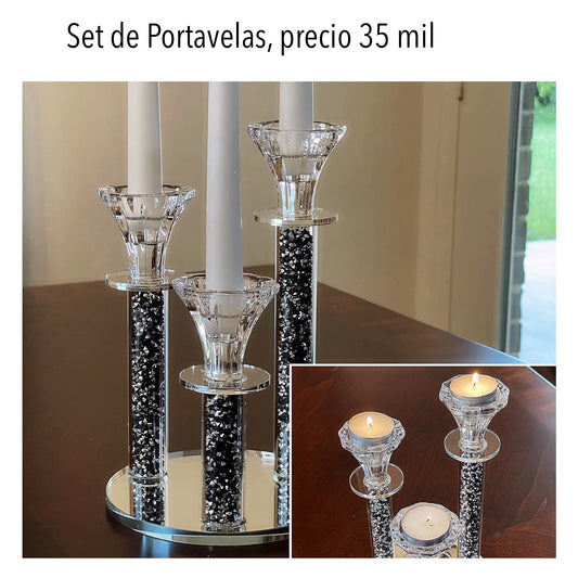 Portavelas en diamante triturado