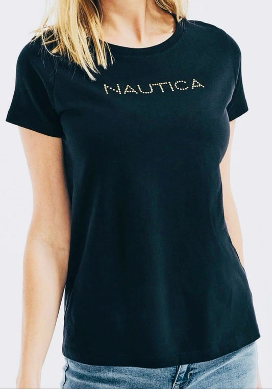 Blusa Nautica negra con detalle dorado