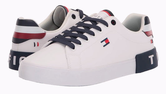 Tennis TH Hombre cuero blanco con azul