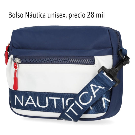 Bolso Náutica blanco  y azul original